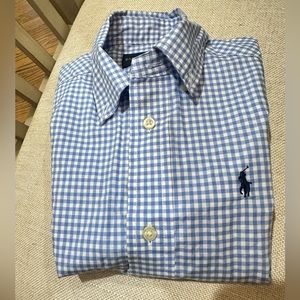 Ralph Lauren toddler boys checkered short sleeve button down collar shirt